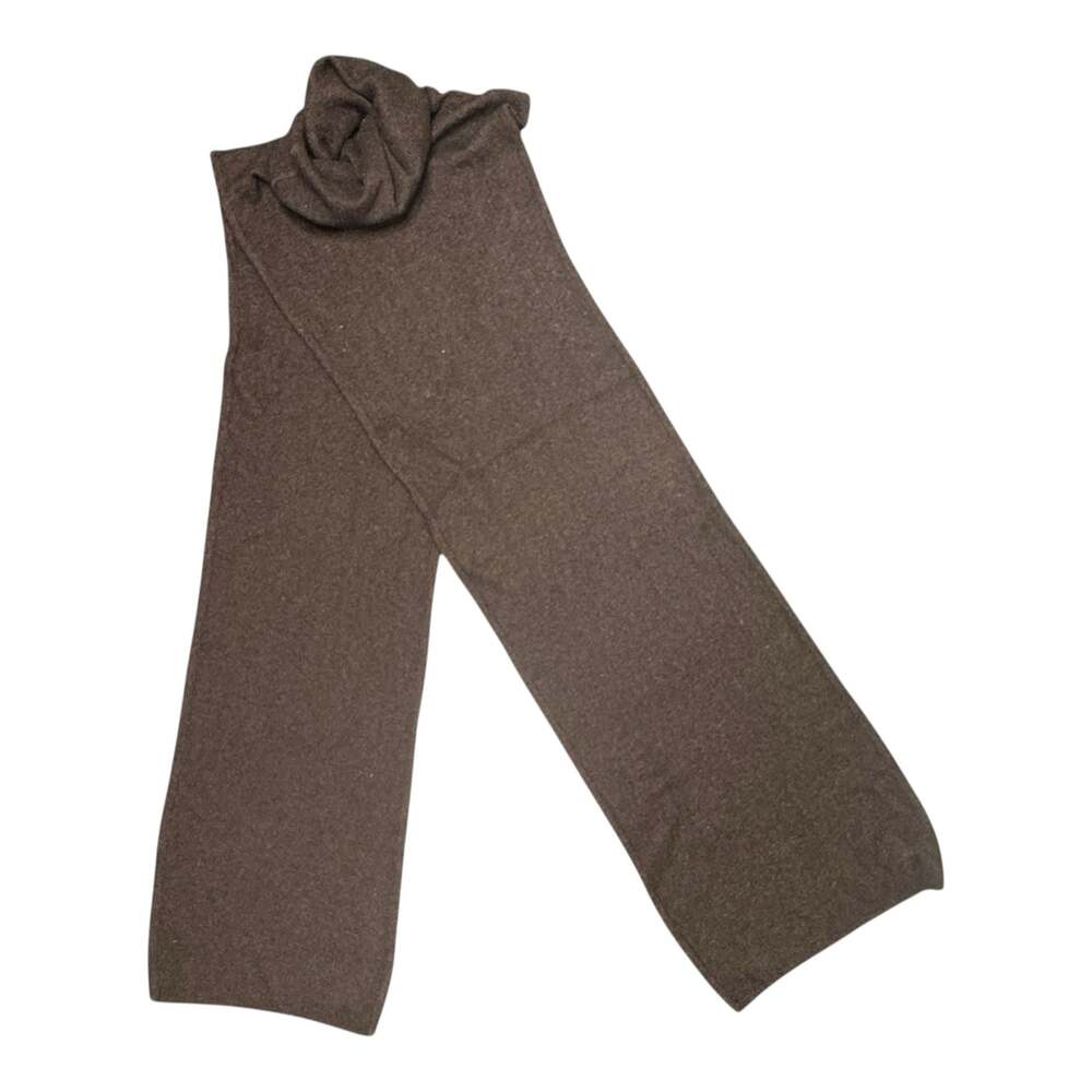 Dorina Vidoni Brown Angora Blend Knit Scarf